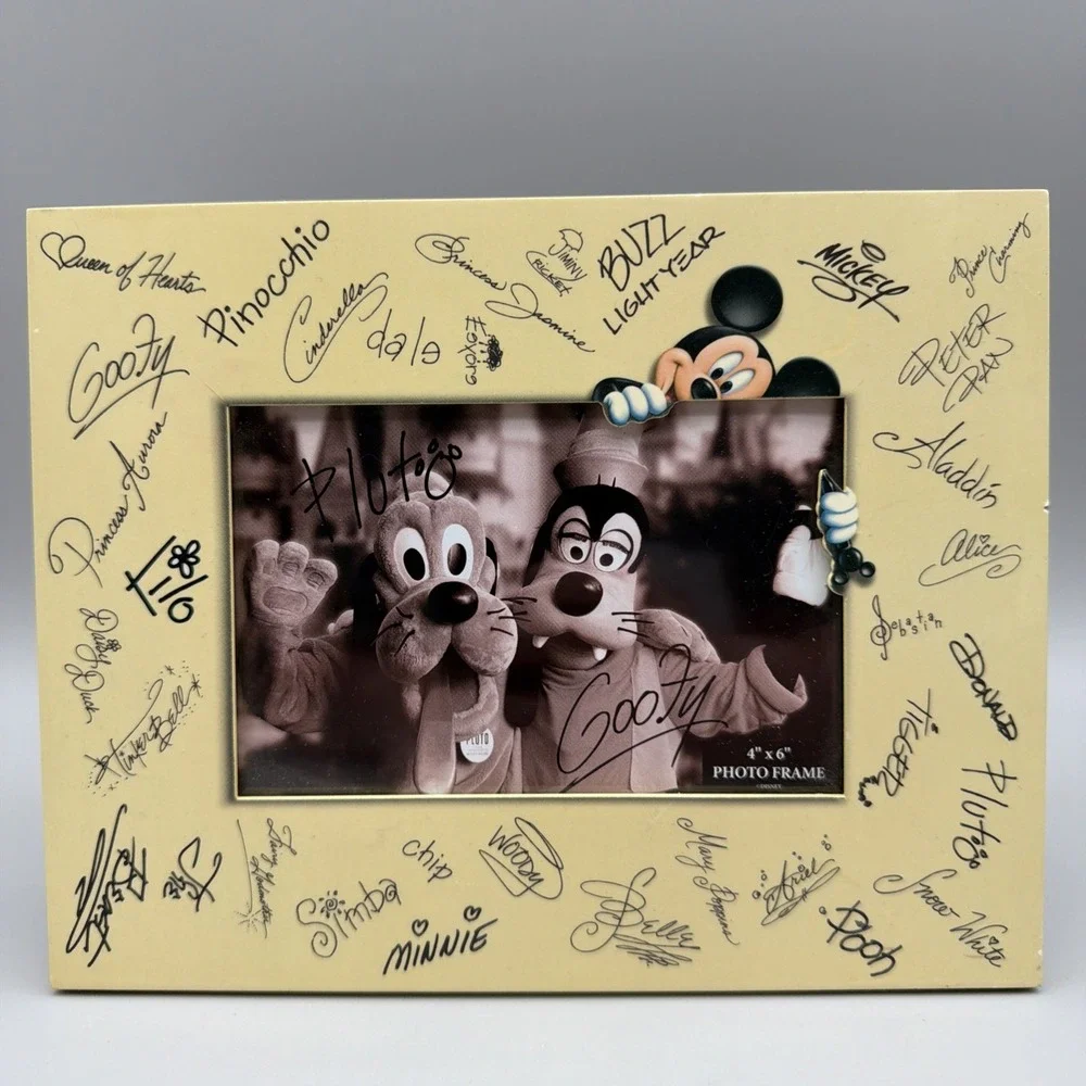 Disney Parks Character Autographs 4X6 Photo Picture Frame